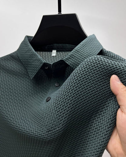 Polo à manches courtes pour homme avec détails en maille respirante