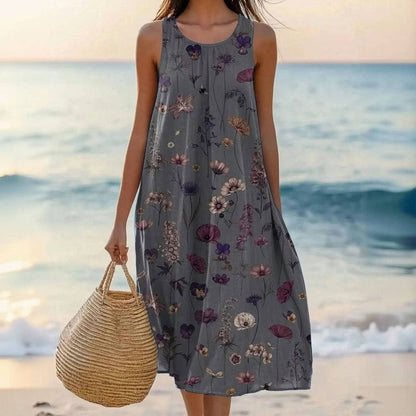 Robe longue bohème à fleurs pour femme
