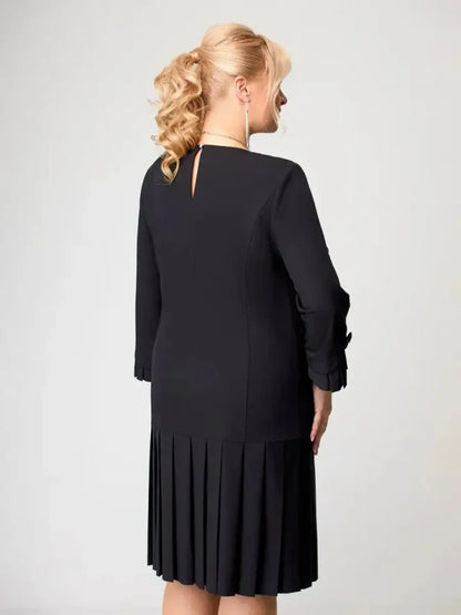 Robe plissée intemporelle unie pour femme