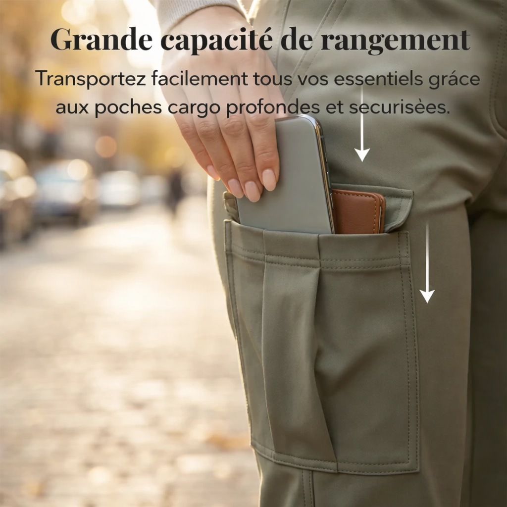Pantalon cargo de jogging à poches utilitaires pour femme