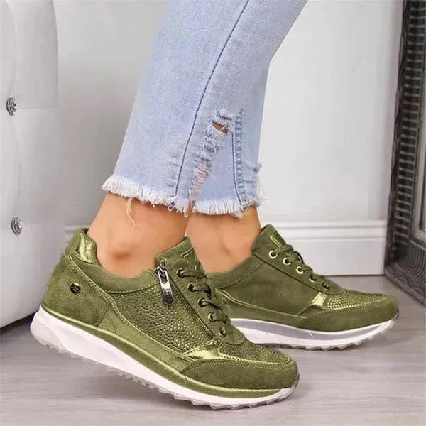 Baskets confortables et de soutien à fermeture éclair pour femmes
