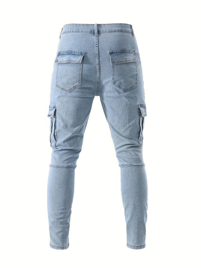 Jeans cargo slim pour homme