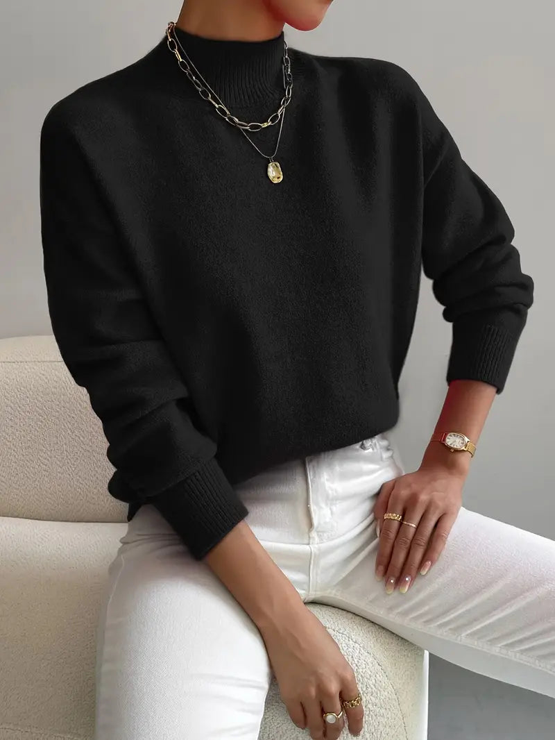 Pull à col roulé confortable pour femme