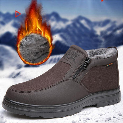 Bottes de neige chaudes pour hommes, résistantes à l’eau et antidérapantes, en polaire d'hiver
