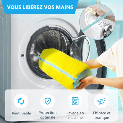 Sac à chaussures réutilisable en filet pour le lavage