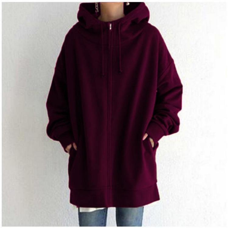 Pull à capuche zippé automne/hiver pour femme