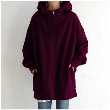 Pull à capuche zippé automne/hiver pour femme