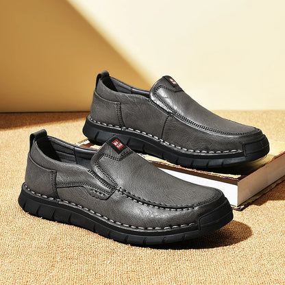 Mocassins Confort à Soutien Ergonomique en Effet Cuir pour Hommes