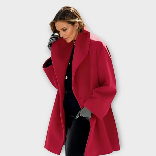 Manteau élégant pour femme en laine mélangée, style scandinave