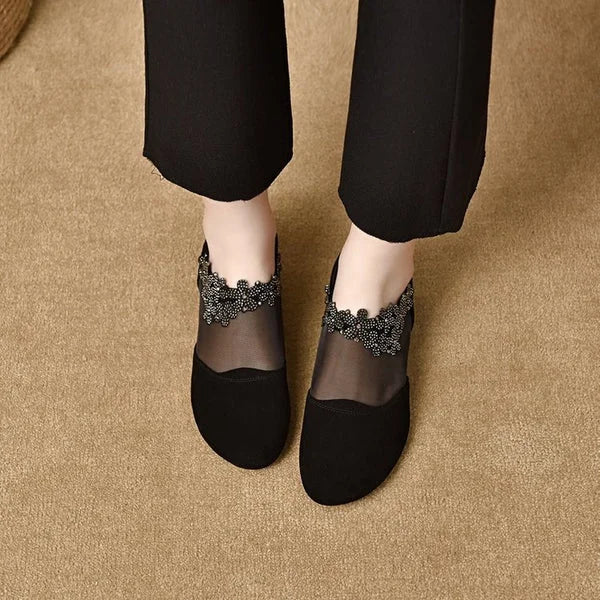 Chaussures compensées à plateforme en maille respirante pour femmes