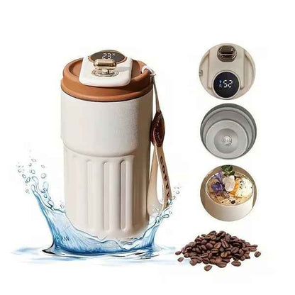Mug de voyage intelligent en acier inoxydable de 450 ml avec affichage de la température