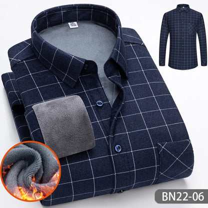 Chemise thermique doublée en polaire pour homme
