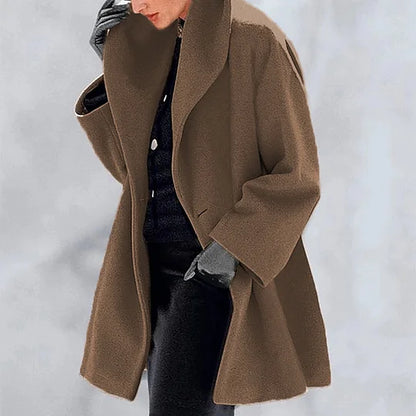 Manteau élégant pour femme en laine mélangée, style scandinave