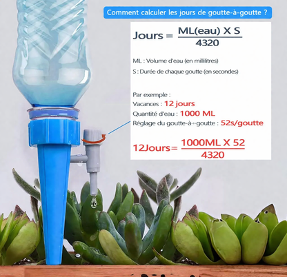 Piquets d'irrigation goutte à goutte réglables pour l'arrosage des plantes en bouteille