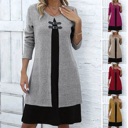 Robe élégante à manches longues pour femme