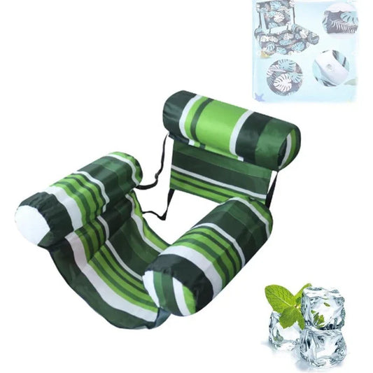 Chaise longue gonflable en filet pour piscine avec dossier réglable