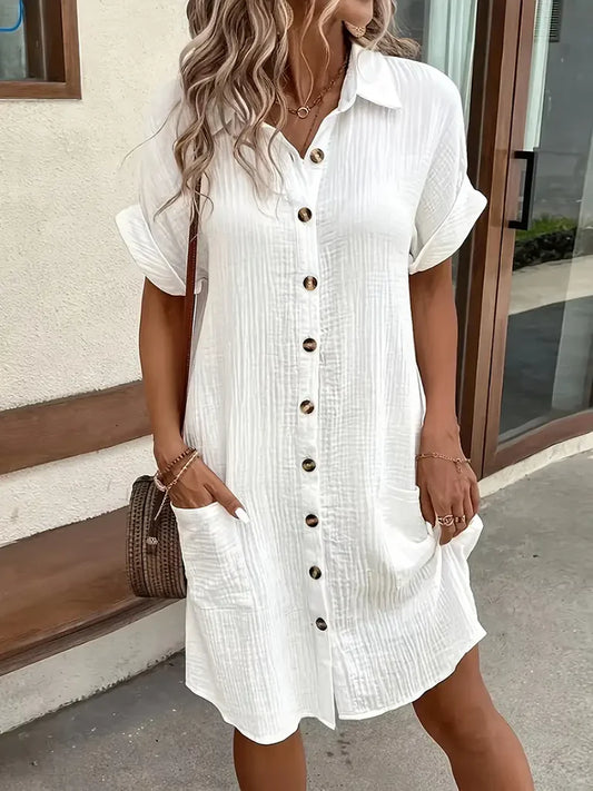 🔥👗Robe-chemise minimaliste pour femme