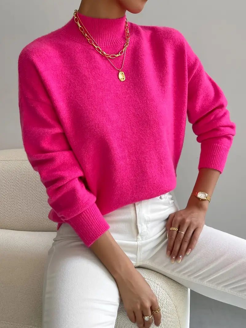 Pull à col roulé confortable pour femme