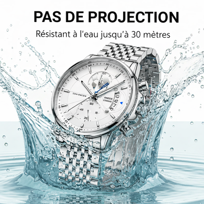 Montre à quartz pour homme avec cadran globe maritime