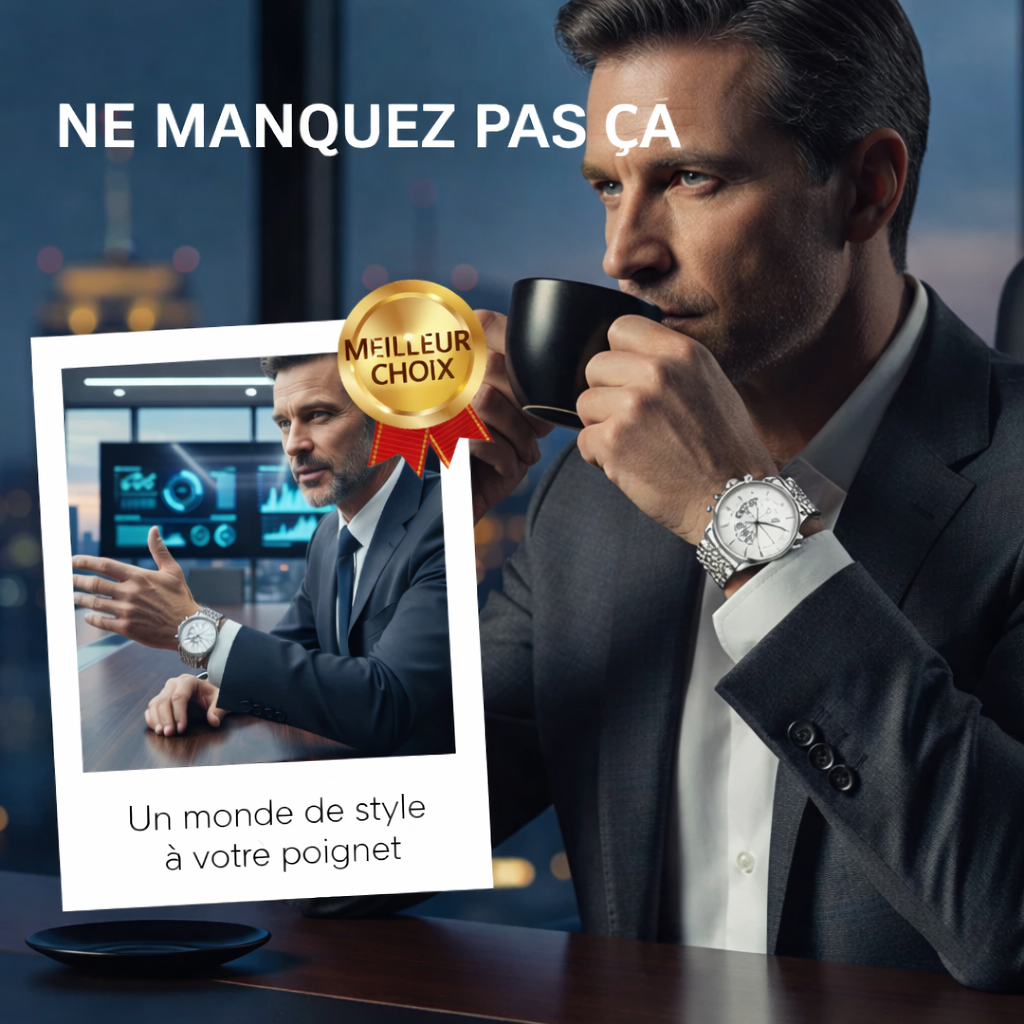 Montre à quartz pour homme avec cadran globe maritime