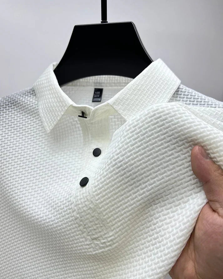 Polo à manches courtes pour homme avec détails en maille respirante