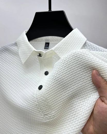 Polo à manches courtes pour homme avec détails en maille respirante