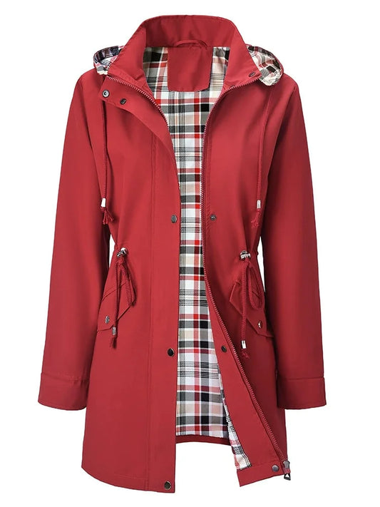 💗🧥Veste imperméable à carreaux pour femme 🍃