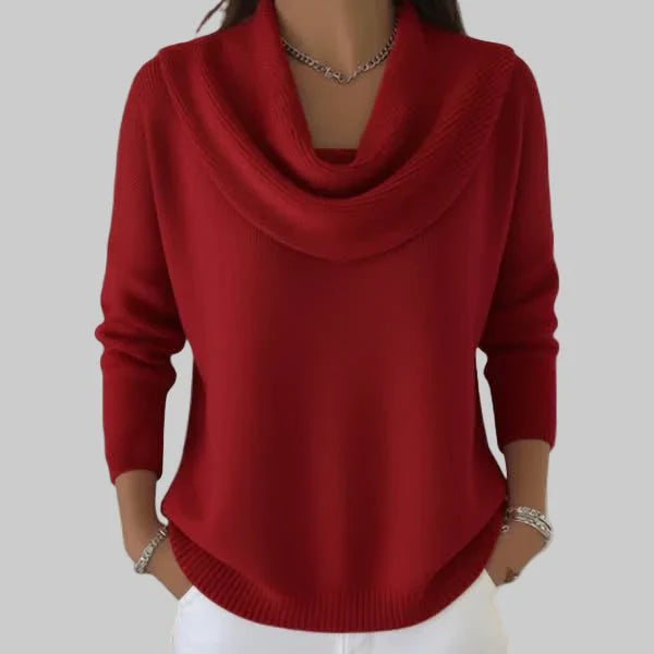 Pull en maille à col châle décontracté pour femme