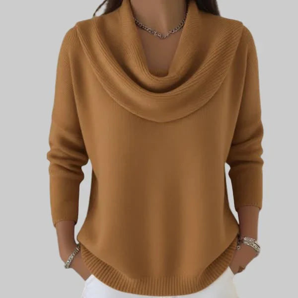 Pull en maille à col châle décontracté pour femme