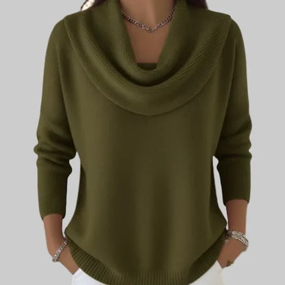 Pull en maille à col châle décontracté pour femme