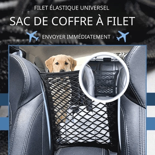 Filet de rangement élastique à 3 couches pour espace entre les sièges de voiture