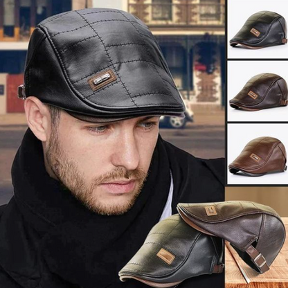 Béret vintage pour homme effet cuir