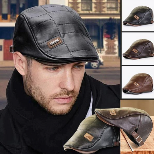 Béret vintage pour homme effet cuir