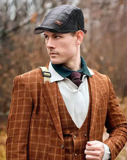 Béret vintage pour homme effet cuir