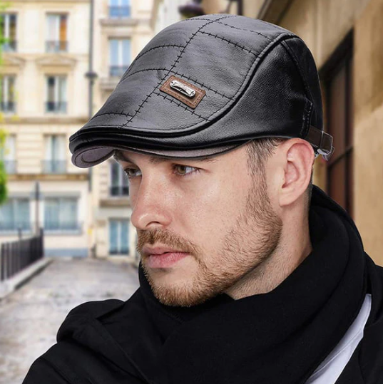 Béret vintage pour homme effet cuir