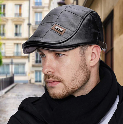 Béret vintage pour homme effet cuir