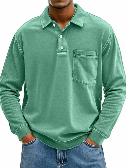 Chemise à manches longues pour homme avec poches