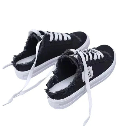 Baskets Mules en Jean Effiloché pour Femme