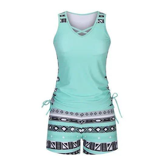 Ensemble Maillot de Bain Tankini Imprimé pour Femme