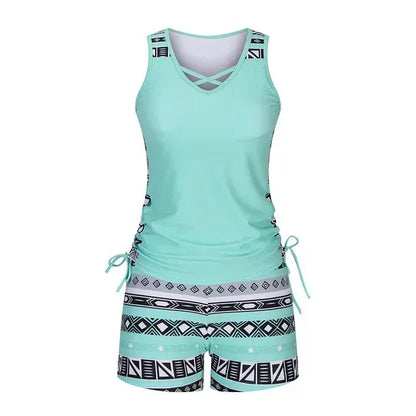 Ensemble Maillot de Bain Tankini Imprimé pour Femme