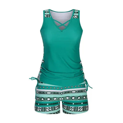 Ensemble Maillot de Bain Tankini Imprimé pour Femme
