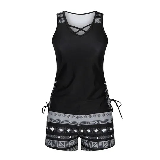 Ensemble Maillot de Bain Tankini Imprimé pour Femme