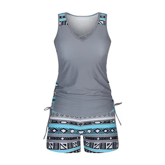 Ensemble Maillot de Bain Tankini Imprimé pour Femme