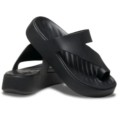 Sandales Mules Compensées avec Passant d'Orteil