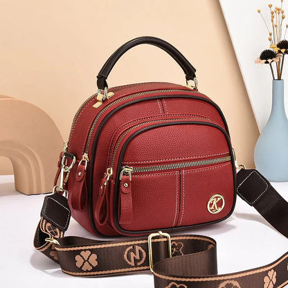 Sac Bandoulière Femme Classique en Similicuir PU à Compartiments Multiples