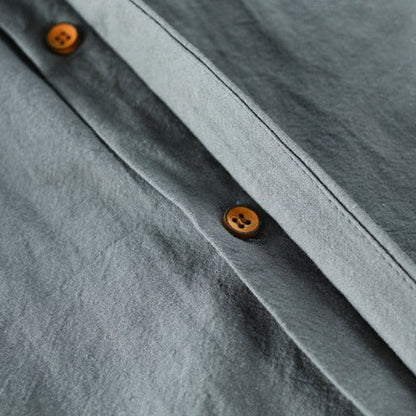 Chemise décontractée pour homme en lin mélangé d'inspiration japonaise
