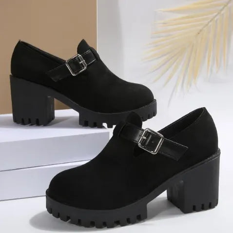 Chaussures confortables à talons épais et soutien pour femmes