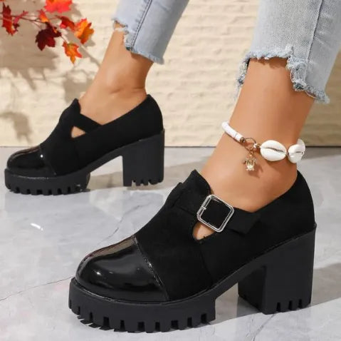 Chaussures confortables à talons épais et soutien pour femmes
