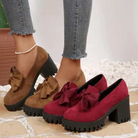 Chaussures confortables à talons épais et soutien pour femmes