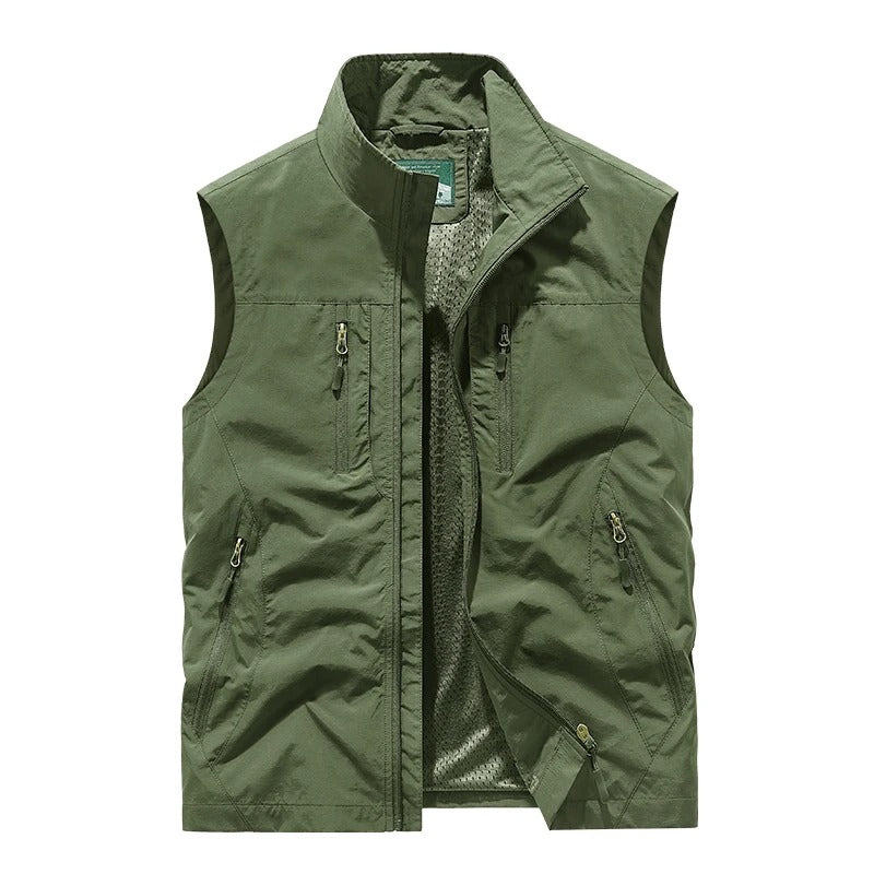 Veste sans manches utilitaire oversize pour homme, à poches multiples